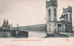 Köln -  Eisenbahnbrücke Mit Denkmal Kaiser Wilhelm I - Köln