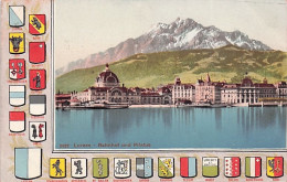 LUZERN - Bahnhof Und Pilatus  - 1907 - Autres & Non Classés
