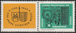 DDR: 1964, Zusammendruck: Mi. Nr. W Zd 118, Zf/1012,  Zf/10 Pfg.,  Leipziger Frühjahrsmesse.   **/MNH - Zusammendrucke