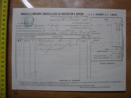 1874 Facture COMPAGNIE MARSEILLAISE NAVIGATION Vapeur ASSYRIEN Muscat Pour NAPLES - Andere & Zonder Classificatie