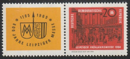 DDR: 1964, Zusammendruck: Mi. Nr. W Zd 120, Zf/1013,  Zf/20 Pfg.,  Leipziger Frühjahrsmesse.   **/MNH - Se-Tenant