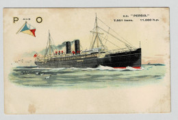 Postcard  Mit Der Persia - Passagiersschepen