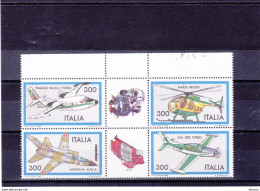 ITALIE 1982 Hélicoptère Nardi NH 500 Et Avions II Yvert 1522-1525 NEUF** MNH Cote : 8 Euros - 1981-90: Mint/hinged