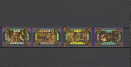 Penrhyn 1991 Paintings Botticelli, Tintoretto, Murillo, David, Christmas Set Of 4 MNH - Religie