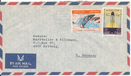 Libya Air Mail Cover Sent To Germany The Stamps Are Not Cancelled MAP On 1 Of The Stamps - Libië