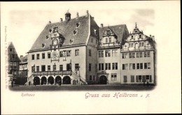 CPA Heilbronn Am Neckar, Rathaus, Uhr, Treppe - Autres & Non Classés
