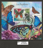 Bloc Comores De 2011 Oblitéré Papillons 2500 FC - Comoros