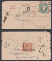 Inde British India 1893 Used Half Anna Queen Victoria Registered Cover, To Lucknow, Postal Stationery - 1882-1901 Impero
