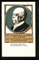 Künstler-AK Sign.: Franz Von Stuck, Portrait Von Bismarck  - Personnages Historiques