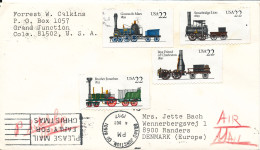 USA Cover Sent Air Mail To Denmark 4-12-1987 Topic Stamps - 1981-1990