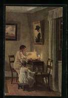 Künstler-AK Sign. Alfred Broge: Schattenbilder, Dänische Kunst  - Autres & Non Classés