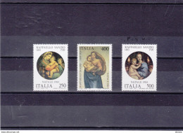 ITALIE 1983 PEINTURES DE RAPHAËL, Madonnes Yvert 1593-1595, Michel 1861-1863 NEUF** MNH Cote 3,75 Euros - 1981-90: Mint/hinged