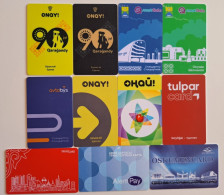 KAZAKHSTAN..LOT OF 11 TRANSPORT CARDS(for Public Transport). DIFFERENT CITIES OF KAZAKHSTAN - Other & Unclassified