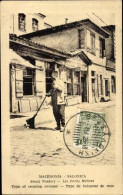 CPA Thessaloniki Griechenland, Small Traders, Type Of Crossing Sweeper - Greece