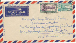 India Air Mail Cover Dent To USA 2-6-1955 - Brieven En Documenten