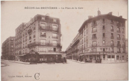 CPA  Becon Les Bruyeres  (92) Les Cafés De La Place De La Gare   Ed CLB - Sonstige & Ohne Zuordnung