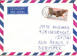 Czechoslovakia Air Mail Cover Sent To Denmark 18-7-1987 Topic Single Stamp BUTTERFLY - Luchtpost