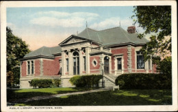 CPA Massachusetts USA, Öffentliche Bibliothek, Watertown - Autres & Non Classés