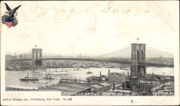 CPA New York City USA, East River Und Brooklyn Bridge - Altri & Non Classificati