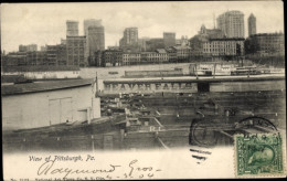 CPA Pittsburgh Pennsylvania USA, Skyline, Hafen - Other & Unclassified