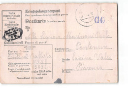 1509 01 ITALIAN POW PRISONER OF WAR STALAG TO PONTENURE PIACENZA -  Censura Censure Zensur Censored - Lettres & Documents