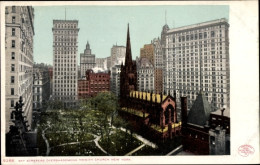 CPA Manhattan New York City USA, Trinity Churchyard, Die Wolkenkratzer - Otros & Sin Clasificación