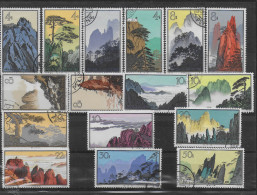 CHINA-CINA 1963 " MONTAGNE " 16 VAL. COMPLETA .IL 30 SLIGHTCRACKING  C2074A - Gebruikt