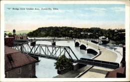 CPA Zanesville Ohio USA, Y Bridge From Linden Avenue - Autres & Non Classés