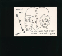 Illustrateur F. Dupuis- Carte Personnelle N° 2 - 1988  André Bles  Est Heureux De Vous Faire Part De Son Divorce - Other & Unclassified
