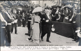 CPA Roi Albert I Und Reine Elisabeth Von Belgien, Staatsbesuch In Paris 1910, Präsident Fallières - Familles Royales