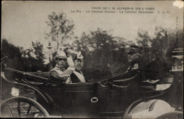 CPA Roi Alfonso XIII Von Spanien, Staatsbesuch In Paris, General Dubois, General Debatisse - Case Reali