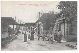 Cpa...Clérey...(aube)...rue St-Pierre...1919...animée...(boulangerie)... - Autres & Non Classés
