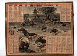 ALMANACH Des POSTES Et Des TELEGRAPHES 1909 .  La Cavalerie Passant Une Rivière . CALENDRIER - Grand Format : 1901-20