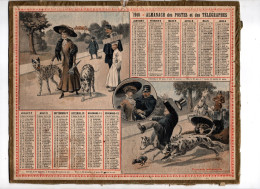 ALMANACH Des POSTES Et Des TELEGRAPHES 1910 . Promenade Mouvementée . CALENDRIER - Grossformat : 1901-20