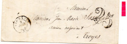 Aube - Env Sans Corr Non Affr (08/06/1854) Tàd Type 15 Bar-sur-Aube - 1849-1876: Classic Period
