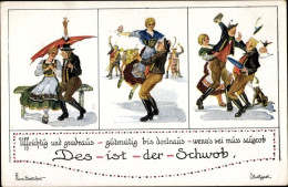 Artiste CPA Boettcher, Hans, Des Ist Der Schwob, Schwäbische Volkstrachten - Costumi