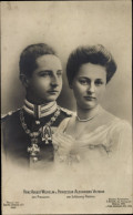 CPA Prince August Wilhelm Von Preußen, Alexandra Viktoria V. Schleswig Holstein Sonderburg Glücksburg - Familles Royales