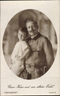 CPA Kaiser Wilhelm II. Und Sein ältester Enkel, Prince Wilhelm, Portrait - Koninklijke Families
