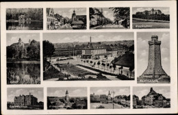 CPA Glauchau In Sachsen, Schlossteich, Krankenhaus, Aussichtsturm, Gewerbeschule, Schloss, Markt - Autres & Non Classés