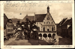 CPA Amberg In Der Oberpfalz Bayern, Marktplatz, Rathaus - Autres & Non Classés