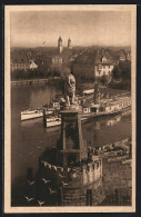 AK Lindau /Bodensee, Zwei Dampfer Am Löwen  - Lindau A. Bodensee