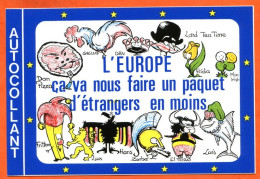 Carte Autocollant EUROPE Humoristique L'Europe ça Va Nous Faire Un Paquet D'étrangers En Moins Humour Carte - Humour