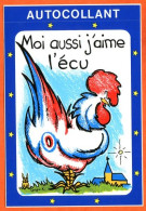 Carte Autocollant EUROPE Humoristique France COQ Moi Aussi J'aime L Ecu Humour Carte Vierge TBE - Humor