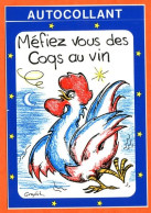 Carte Autocollant EUROPE Humoristique France COQ Méfiez Vous Des Coqs Au Vin Humour Carte Vierge TBE - Humour