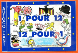 Carte Autocollant EUROPE Humoristique 1 Pour 12 , 12 Pour 1 , Humour Carte Vierge TBE - Humor
