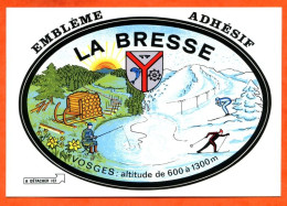 88 LA BRESSE Carte Autocollant Emblème Adhésif Blason Ski Pêche Bois Carte Vierge TBE - Other & Unclassified