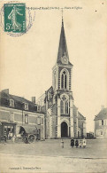 - Sarthe -ref-A23- St Jean D Assé - Saint Jean D Assé - Place Et Eglise - - Autres & Non Classés