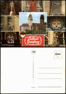 Ansichtskarte Duisburg Mehrbildkarte Figuren Am Rathaus Mercatorbrunnen 1982 - Duisburg