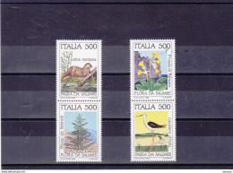 ITALIE 1985 Loutre, échassier, Sapin, Primevère Yvert 1658-1661, Michel 1926-1929 NEUF** MNH Cote Yv: 12 Euros - 1981-90: Mint/hinged