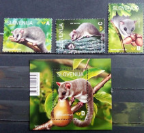 Slovenia 2023, Animals - Dormouse, MNH S/S And Stamps Set - Slowenien